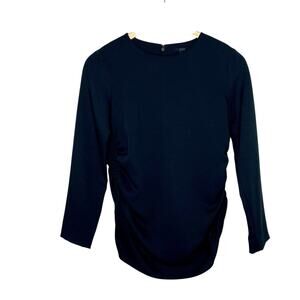 COS Black Ruched Top Womens 32 XS Minimalist Career Work Office Quiet Luxury